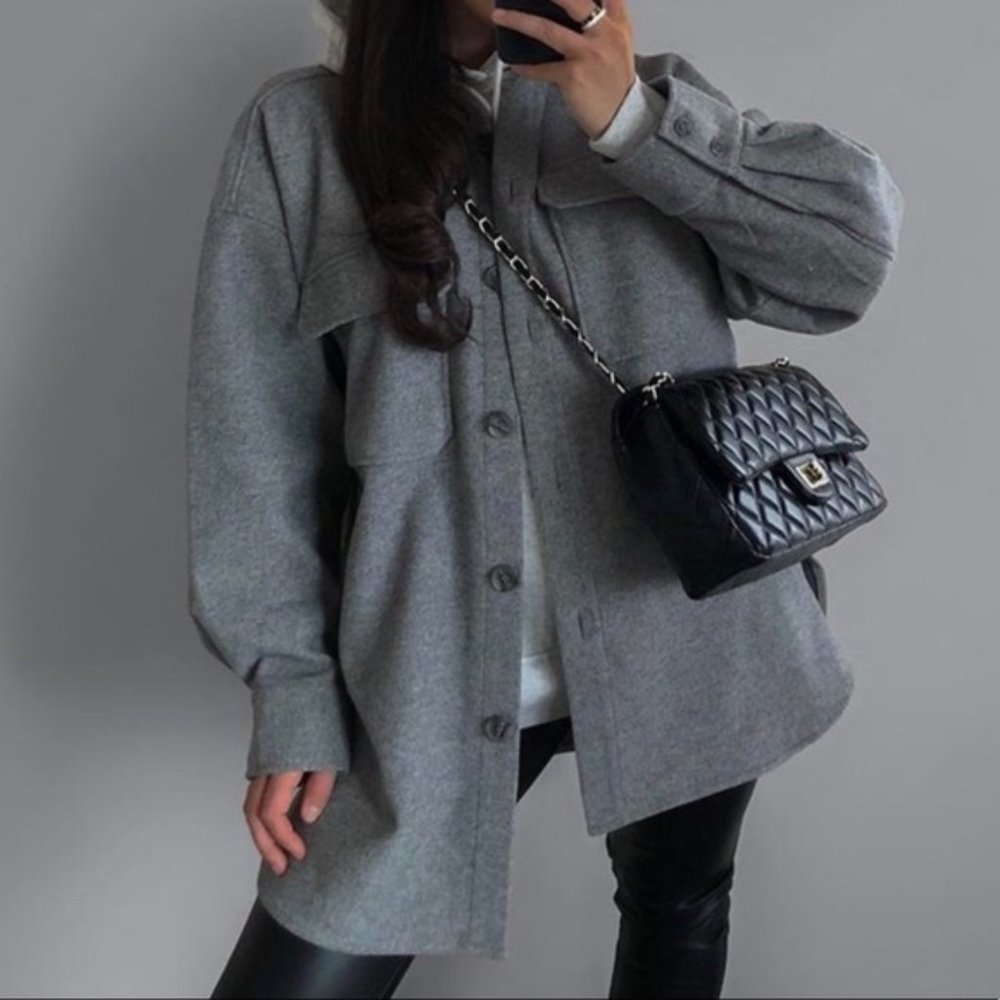 NWT H&M Gray Shacket